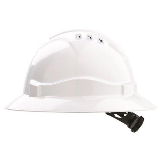 PRO SAFETY GEAR V6 HARD HAT VENTED FULL BRIM RATCHET HARNESS - The Work Pit