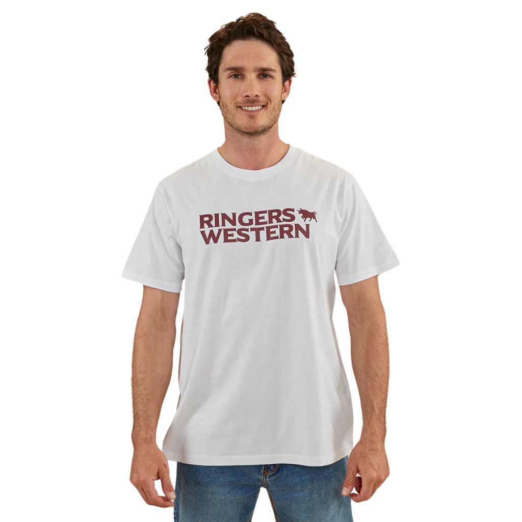 RINGERS WESTERN HASTINGS MENS LOOSE FIT T - SHIRT - WHITE - The Work Pit