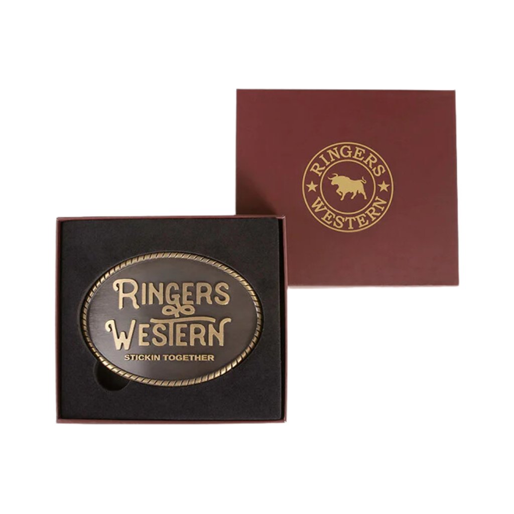 RINGERS WESTERN KELBY BELT BUCKLE GOLD - The Work Pit