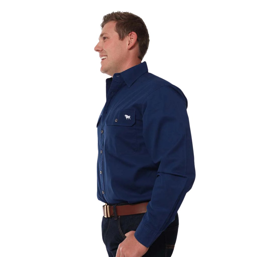 RINGERS WESTERN KING RIVER FULL BUTTON WORK SHIRT - NAVY - The Work Pit