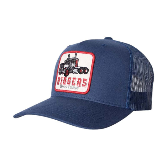 RINGERS WESTERN LONG HAUL TRUCKER CAP NAVY - The Work Pit