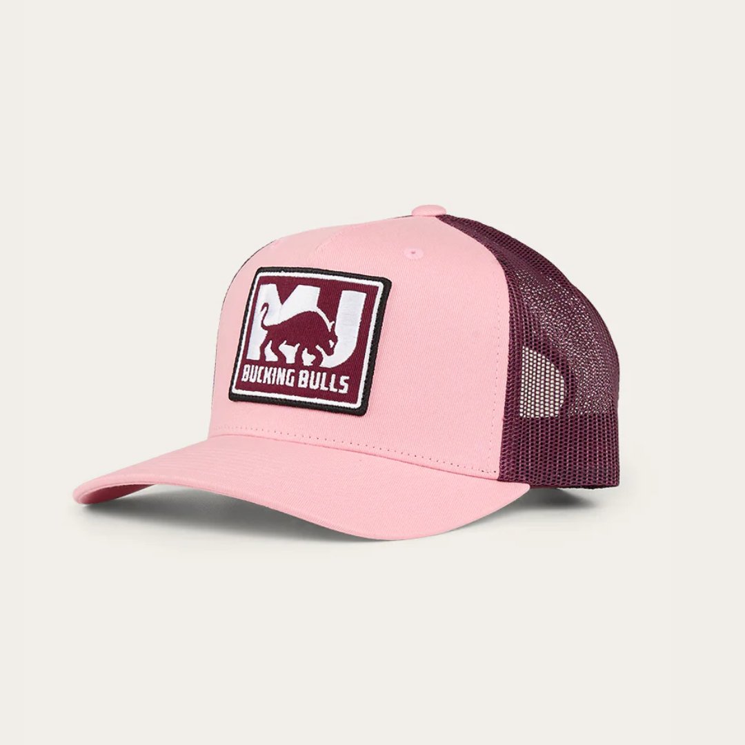 RINGERS WESTERN MJ BUCKING BULL TRUCKER CAP - PINK - The Work Pit