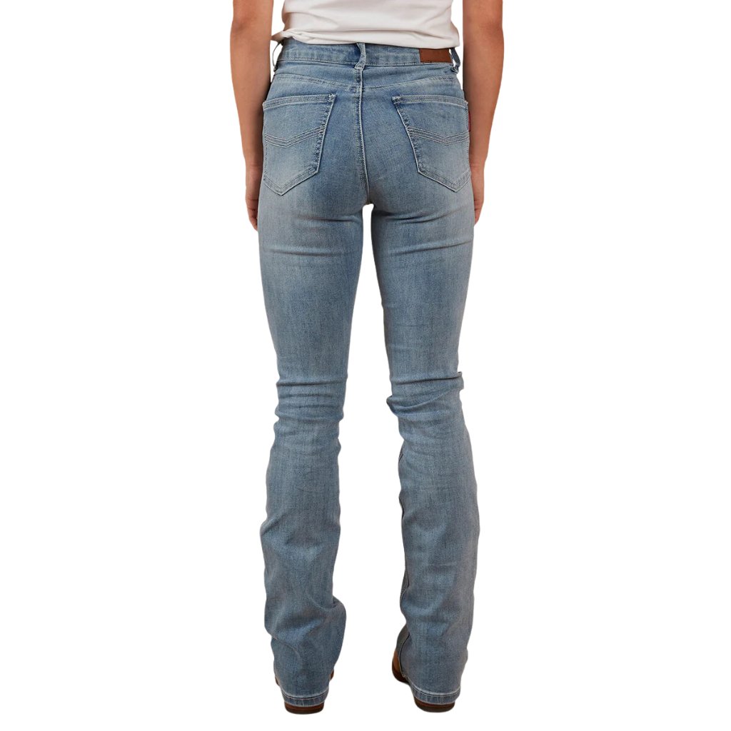 RINGERS WESTERN PENNY WOMENS HIGH RISE BOOTLEG JEAN LIGHT BLUE - The Work Pit