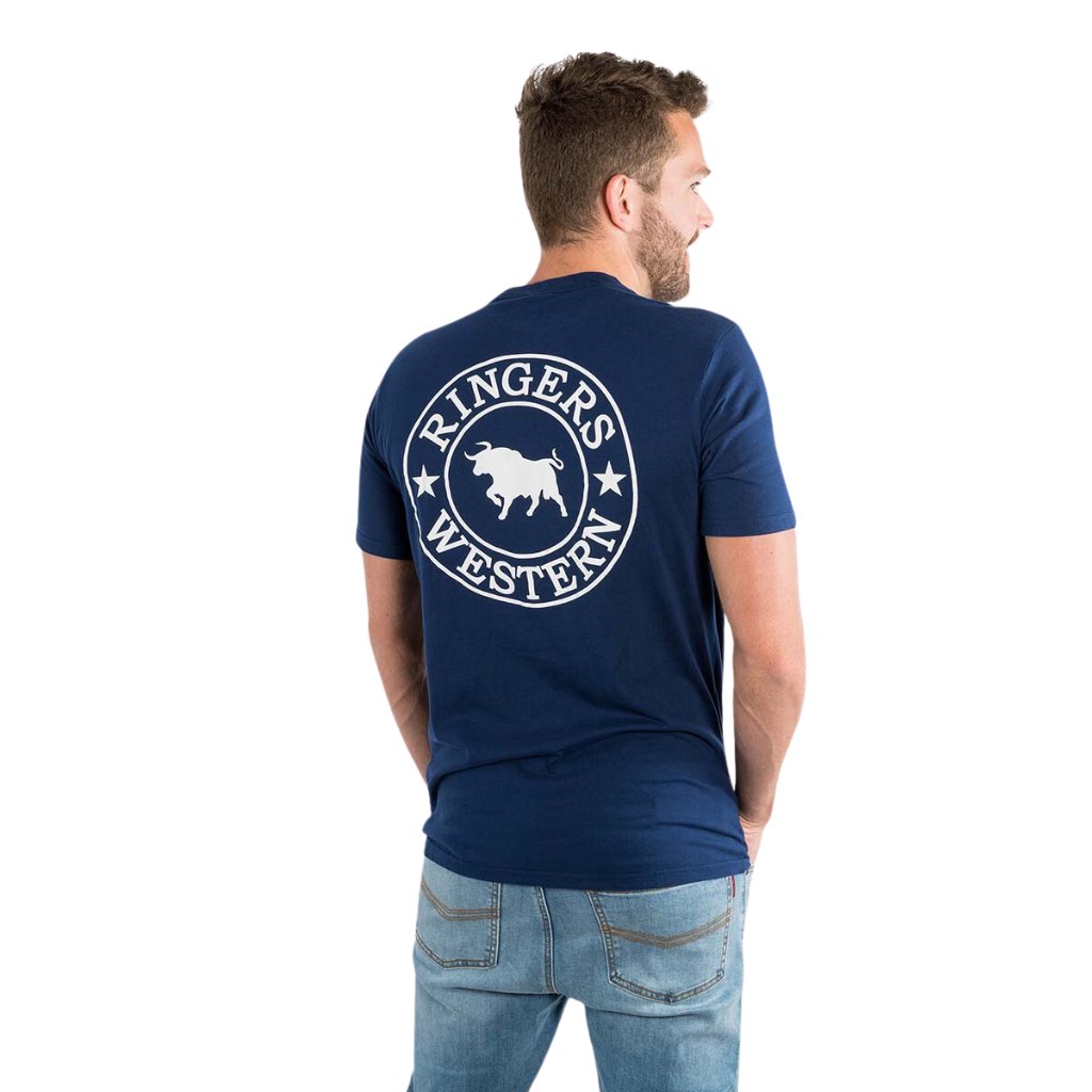 RINGERS WESTERN SIGNATURE BULL MENS CLASSIC T - SHIRT - NAVY / WHITE - The Work Pit