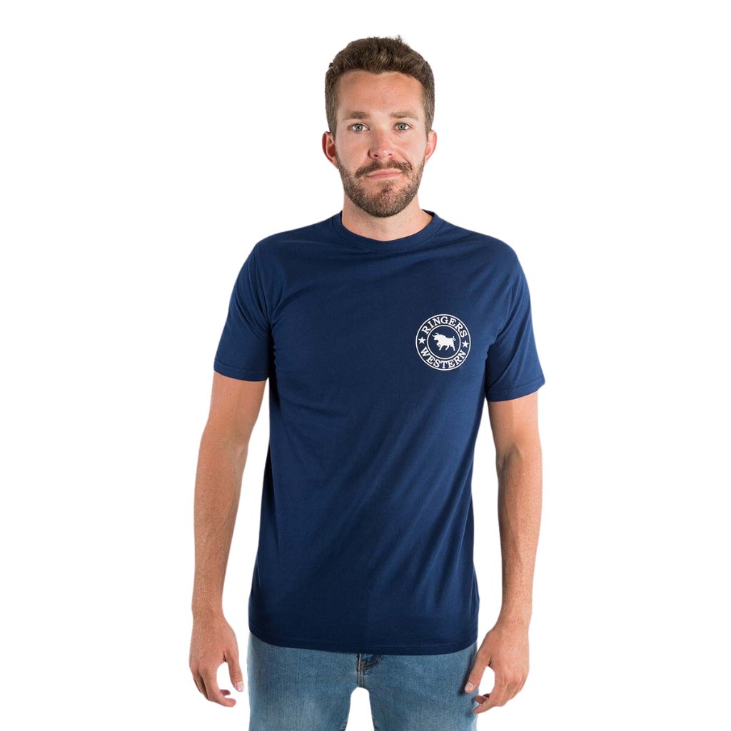 RINGERS WESTERN SIGNATURE BULL MENS CLASSIC T - SHIRT - NAVY / WHITE - The Work Pit