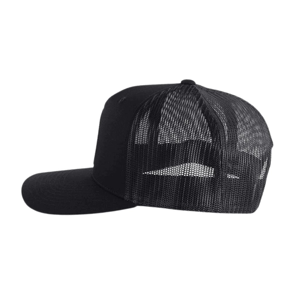 RINGERS WESTERN SIGNATURE BULL TRUCKER CAP BLACK / BLACK WHITE - The Work Pit