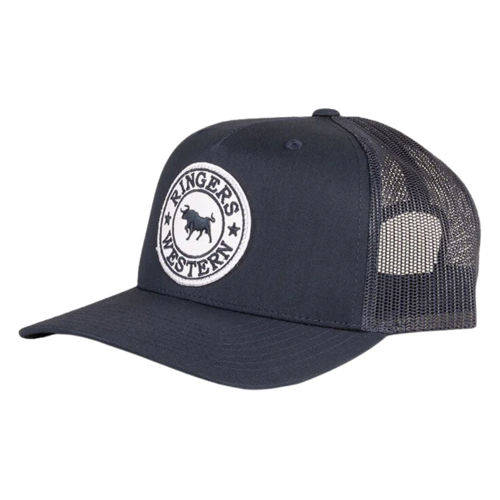 RINGERS WESTERN SIGNATURE BULL TRUCKER CAP NAVY / NAVY WHITE - The Work Pit