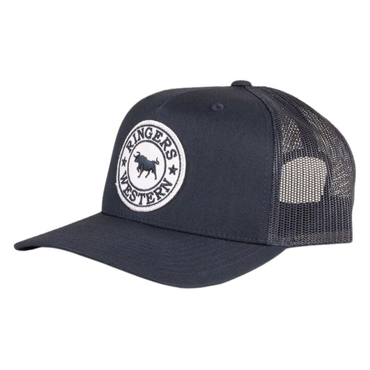 RINGERS WESTERN SIGNATURE BULL TRUCKER CAP NAVY / NAVY WHITE - The Work Pit