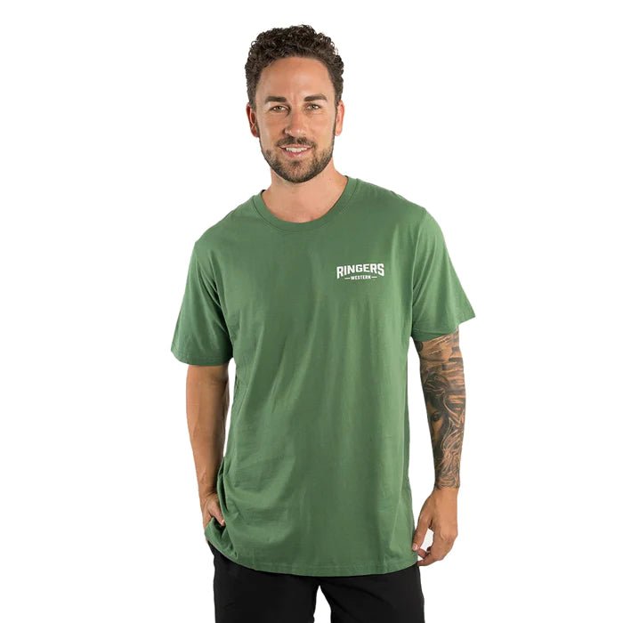 RINGERS WESTERN SQUADRON MENS LOOSE FIT TEE CACTUS GREEN - The Work Pit