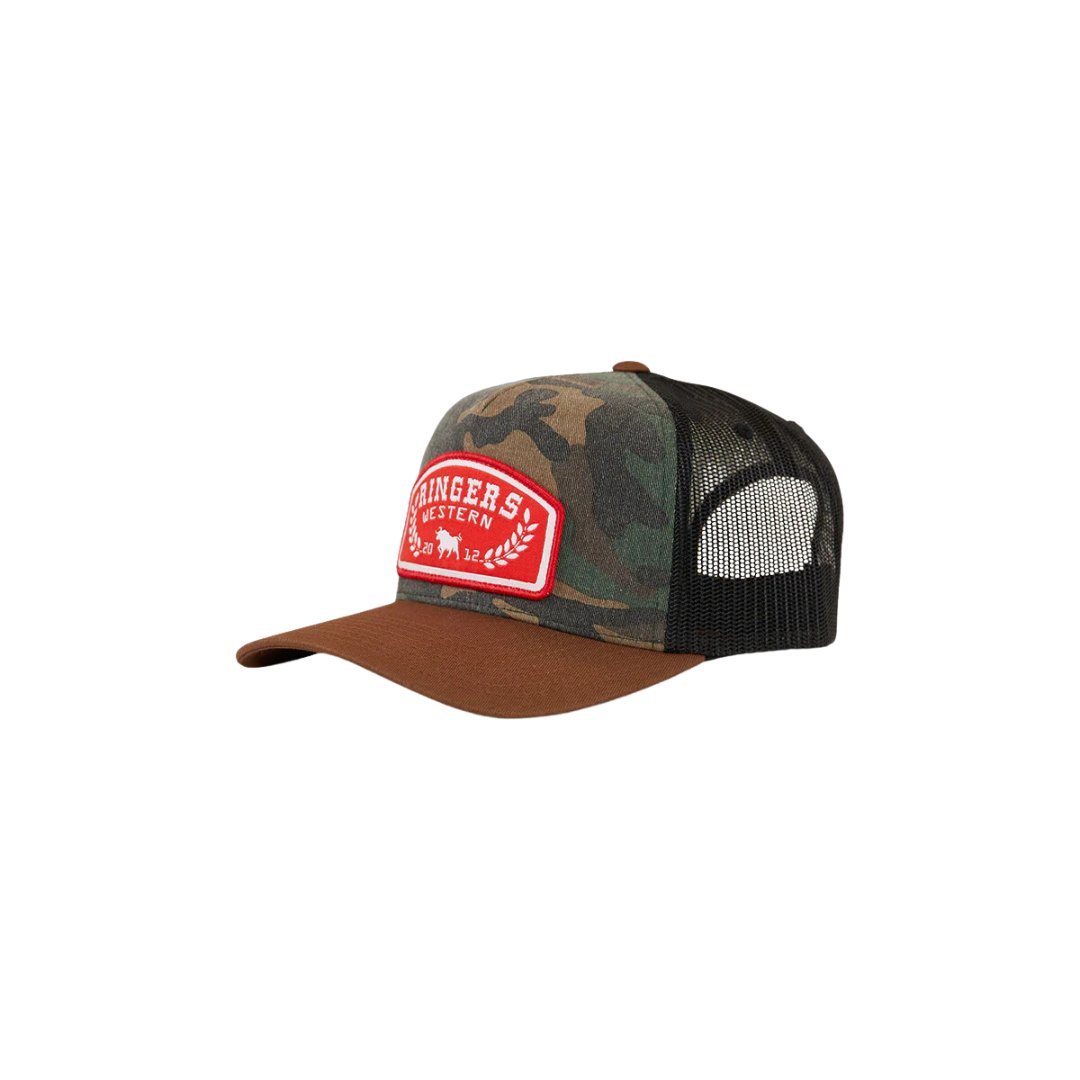 RINGERS WESTERN WHEATBELT TRUCKER CAP - CAMO/CHOCOLATE - The Work Pit