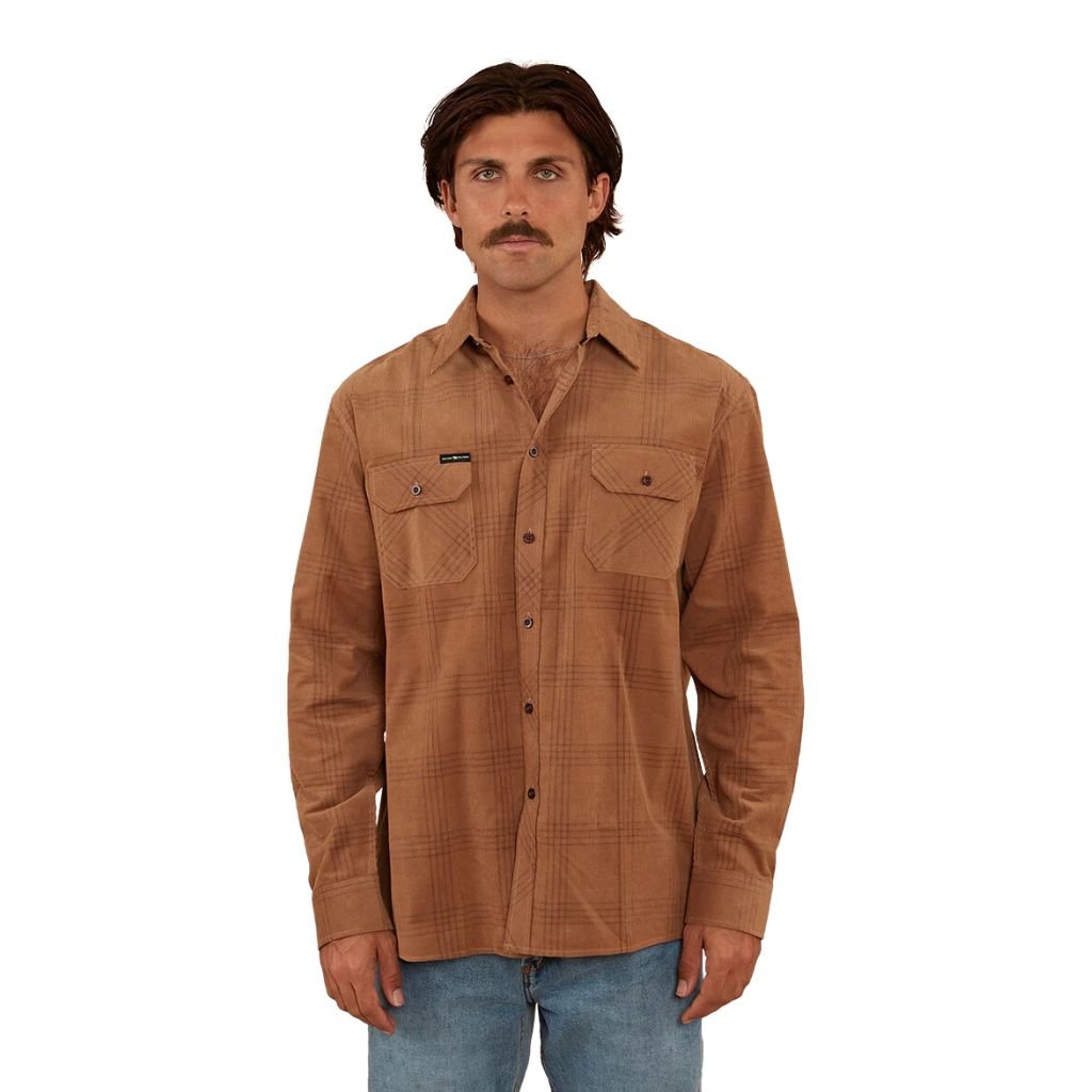 RINGERS WESTERN WYATT MENS CORDUROY SHIRT TOFFEE - The Work Pit