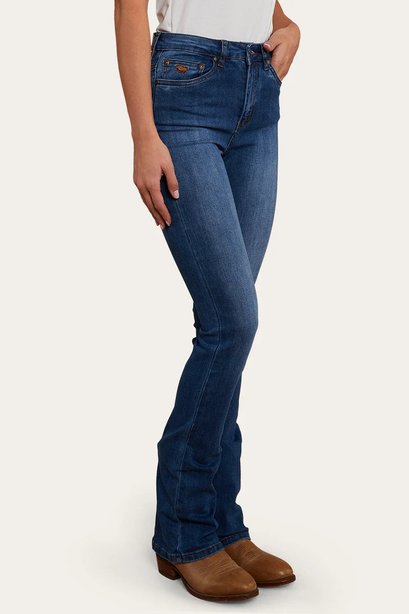 Ringers Western Penny Rodeo Womens High Rise Bootleg Jean - Vintage Blue