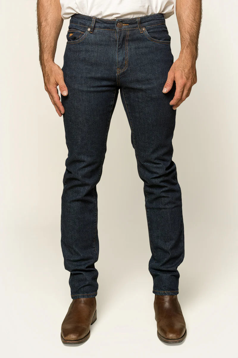 Ringers Western Burke Mens Tapered Slim Leg Jean - Dark Blue