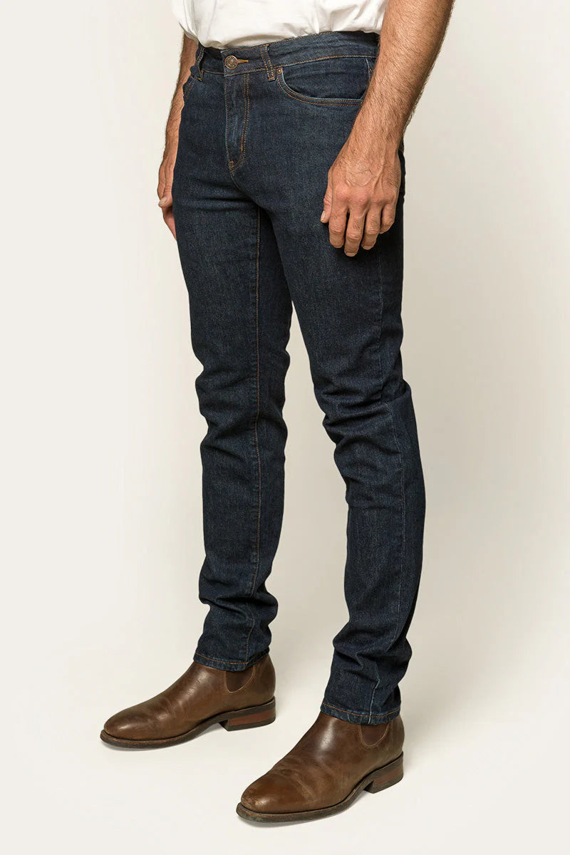 Ringers Western Burke Mens Tapered Slim Leg Jean - Dark Blue