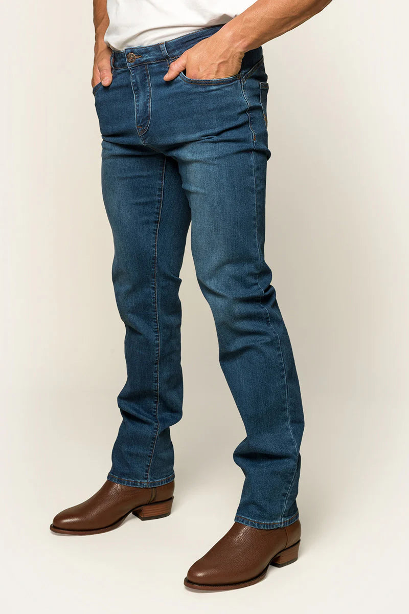 RINGERS WESTERN Mitchell Mens Straight Leg Jeans - Mid Blue