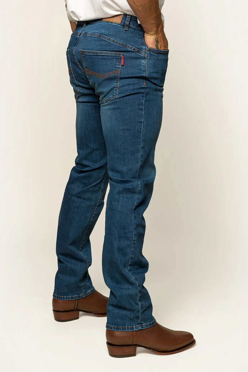 RINGERS WESTERN Mitchell Mens Straight Leg Jeans - Mid Blue