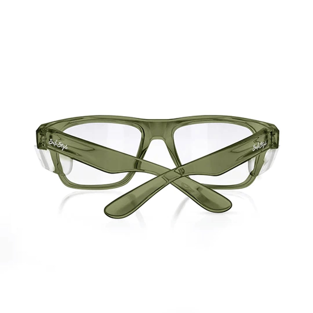 SAFESTYLE FUSIONS GREEN FRAME/CLEAR LENS UV400 - The Work Pit