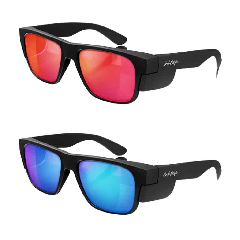 SAFESTYLE FUSIONS MATTE BLACK FRAME MIRRORS POLARISED UV400 LENS - The Work Pit