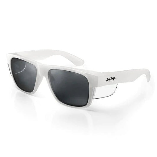 SAFESTYLE FUSIONS RETROS WHITE FRAME/POLARISED LENS - The Work Pit