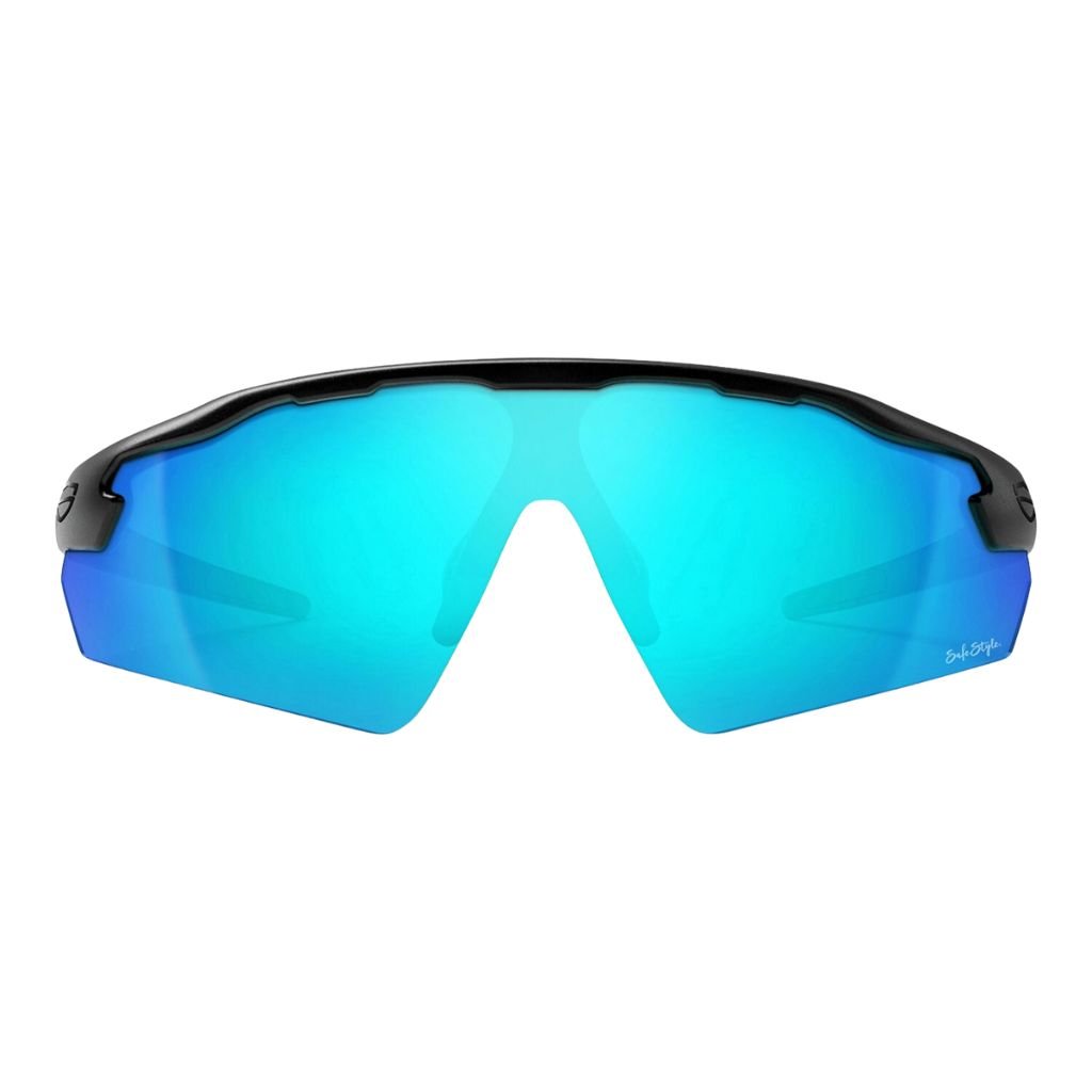 SAFESTYLE PHANTOMS MATTE BLACK FRAME REFLECTORS BLUE LENS - The Work Pit