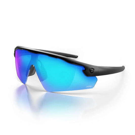 SAFESTYLE PHANTOMS MATTE BLACK FRAME REFLECTORS BLUE LENS - The Work Pit