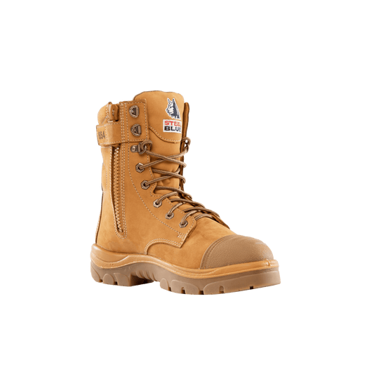 STEEL BLUE  - The 170mm PORTLAND BOOT: SCUFF CAP - WHEAT