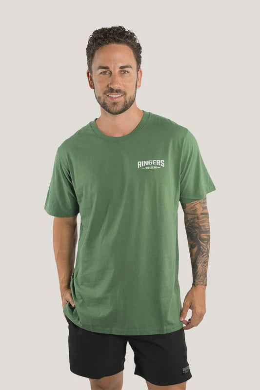 SQUADRON MENS LOOSE FIT TEE - CACTUS GREEN - The Work Pit