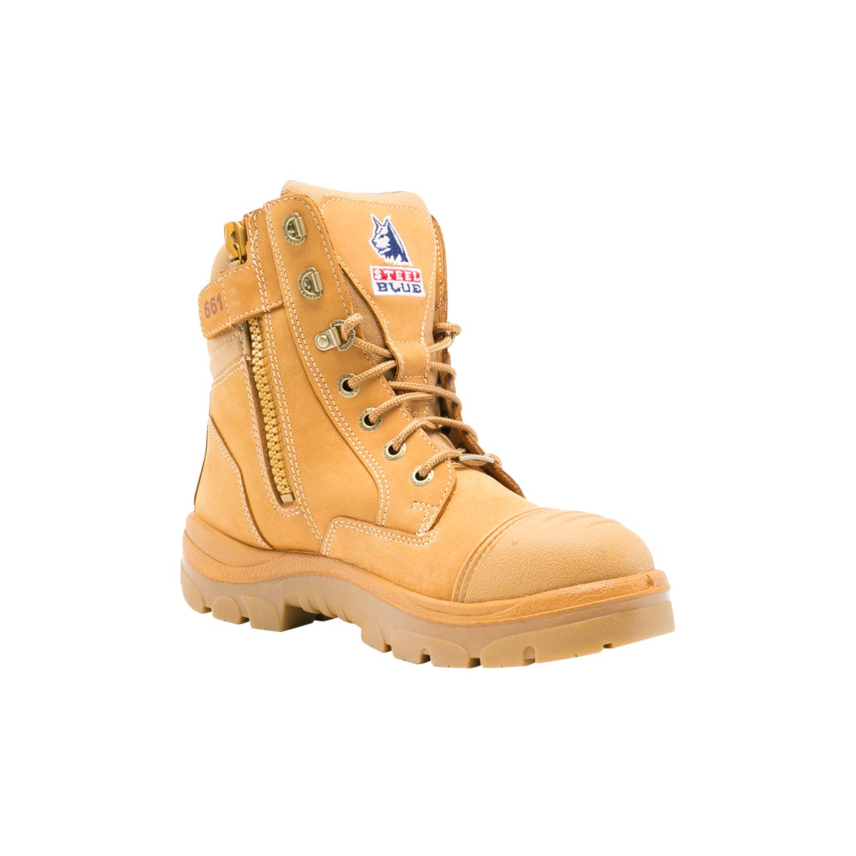 STEEL BLUE SOUTHERN CROSS ZIP SCUFF CAP WORKBOOTS - WHEAT - The Work Pit