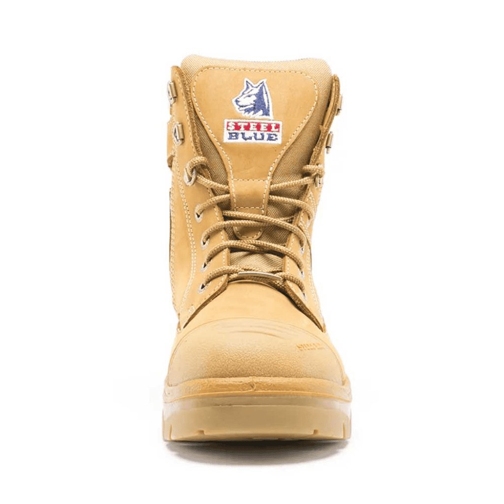 STEEL BLUE SOUTHERN CROSS ZIP TPU SCUFF CAP BOOTS WHEAT - The Work Pit