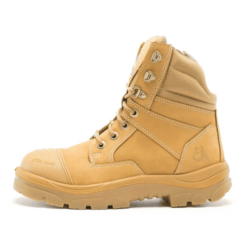 STEEL BLUE SOUTHERN CROSS ZIP TPU SCUFF CAP BOOTS WHEAT - The Work Pit