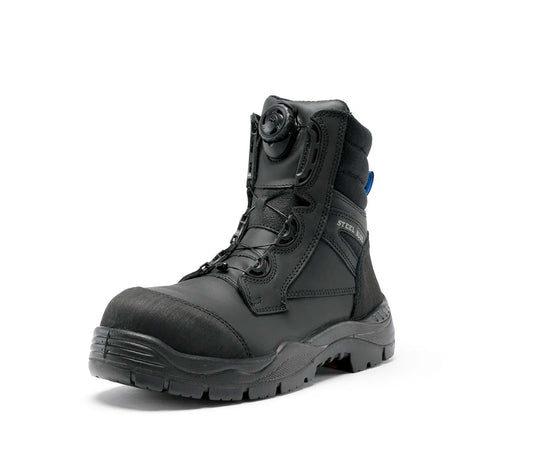 STEEL BLUE TORQUAY WATER RESISTANT COMPOSITE SPINFX BOA LACE BOOTS - BLACK - The Work Pit