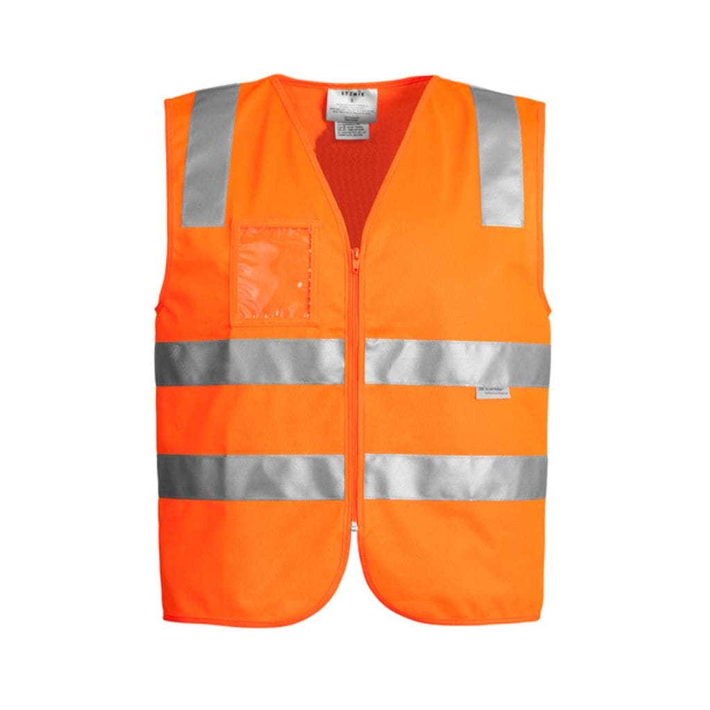 SYZMIK HI VIS DAY/NIGHT ZIP VEST - ORANGE - The Work Pit