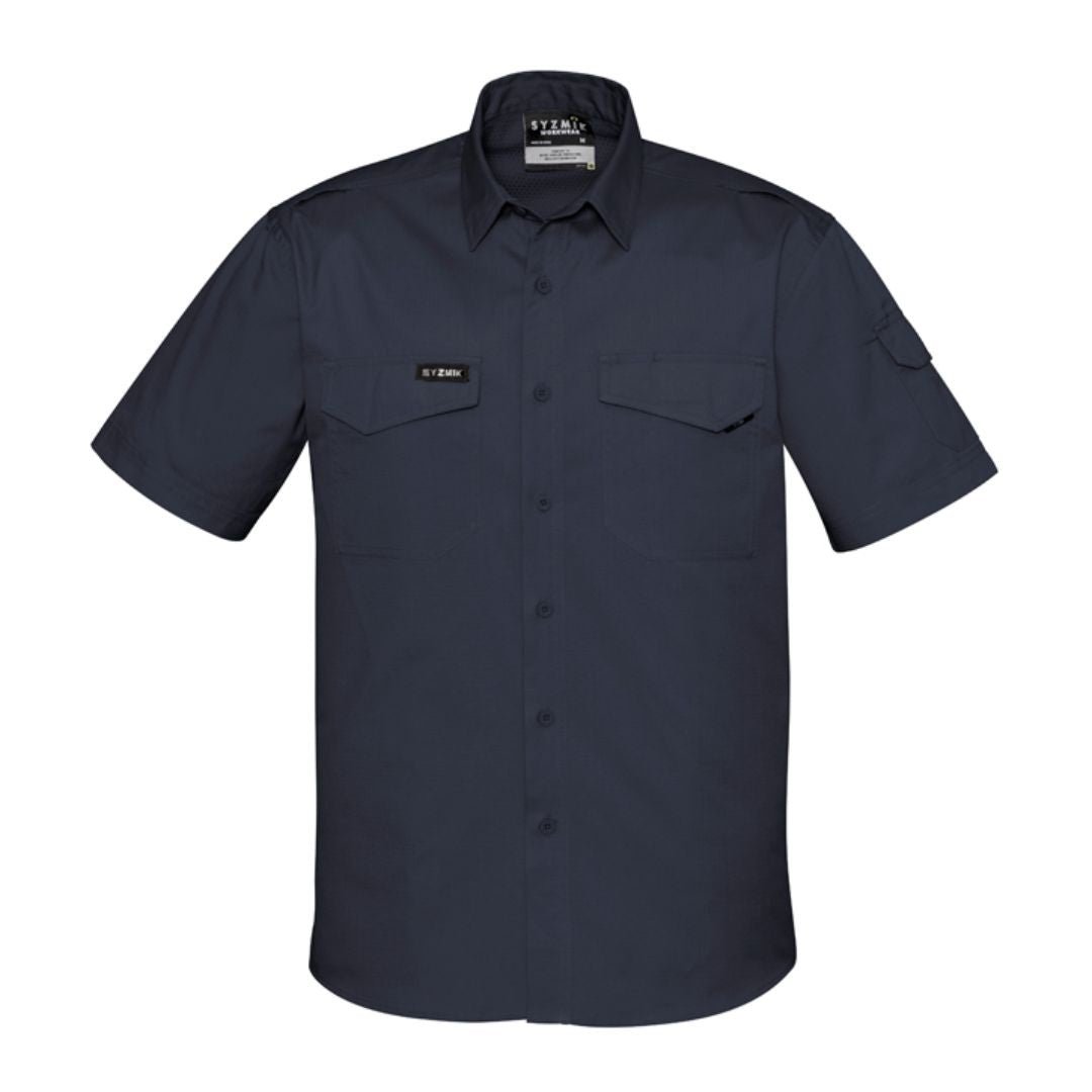 SYZMIK MENS RUGGED COOLING SHORT SLEEVE SHIRT - CHARCOAL - The Work Pit