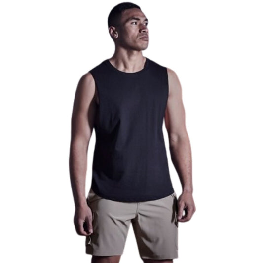 SYZMIK STREETWORX MENS SLEEVELESS T BLACK - The Work Pit