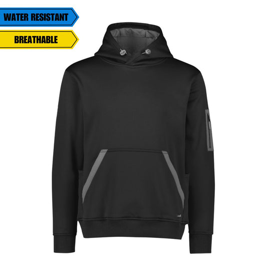 SYZMIK STREETWORX MENS WATER RES HOODIE - BLACK / DARK GREY - The Work Pit