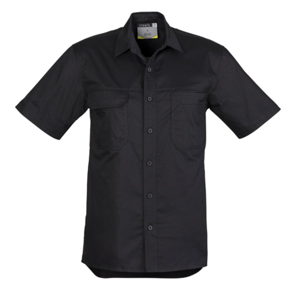 SYZMIK TRADIE LIGHT WEIGHT SHORT SLEEVE SHIRT - BLACK - The Work Pit