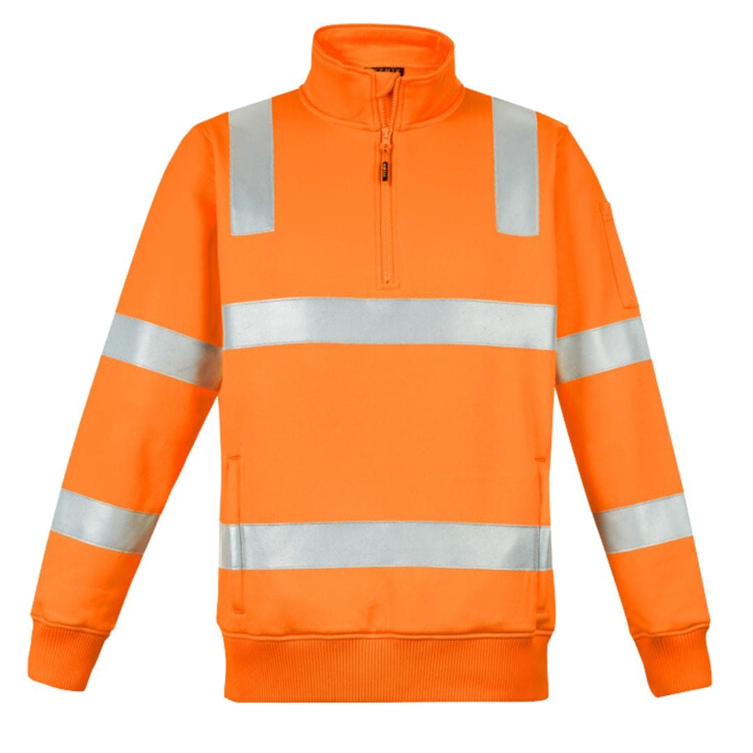 SYZMIK UNISEX HI VIS VIC RAIL 1/4 ZIP PULLOVER - RAIL ORANGE - The Work Pit