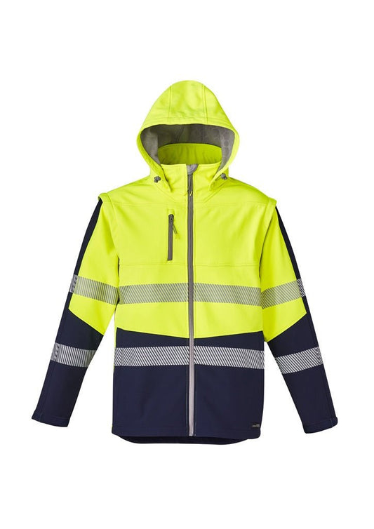 SYZMIK UNISEX STREETWORX 2 IN 1 STRETCH SOFTSHELL JACKET - YELLOW/NAVY - The Work Pit