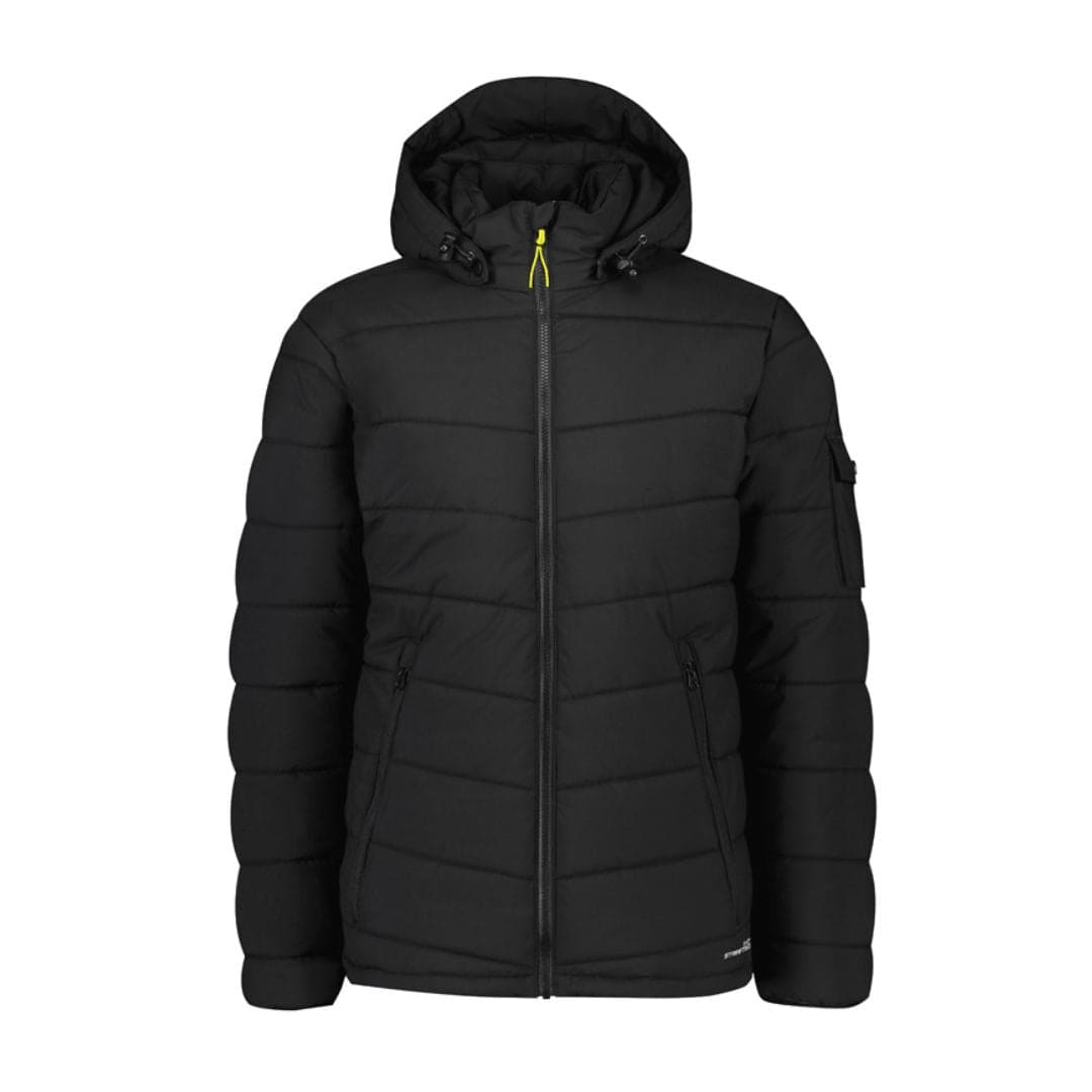 SYZMIK UNISEX STREETWORX HOODED PUFFER JACKET - BLACK - The Work Pit