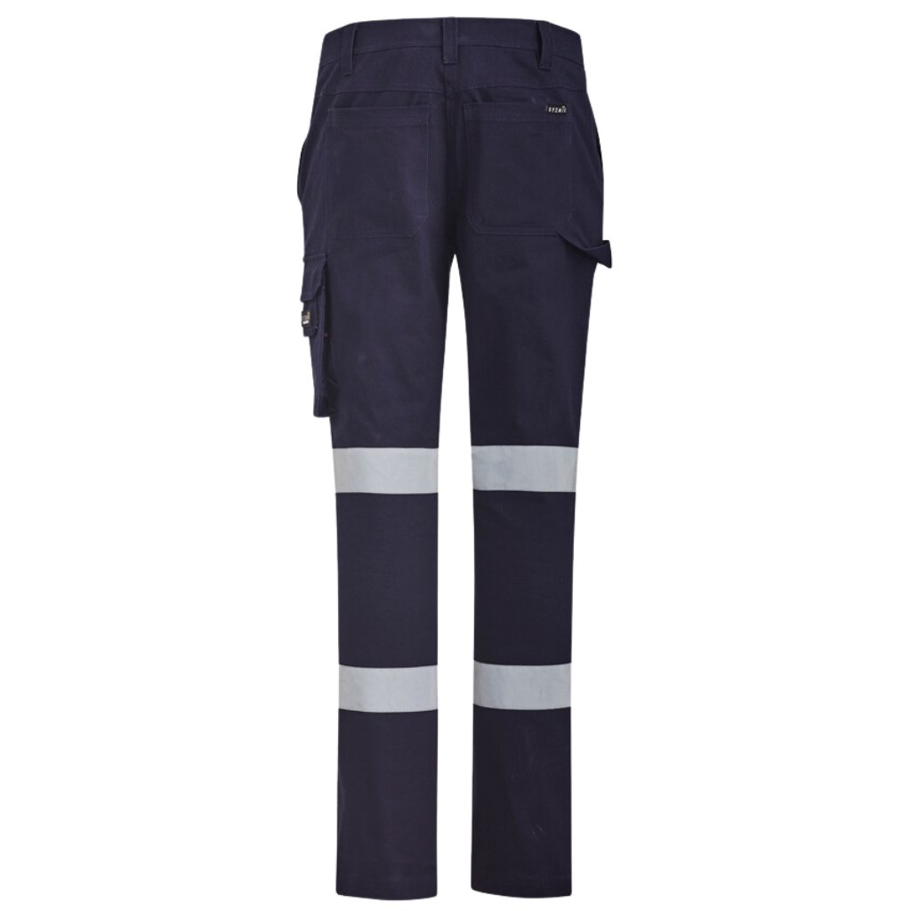 SYZMIK WOMENS BIO MOTION TAPED STRECTH CARGO PANTS - NAVY - The Work Pit