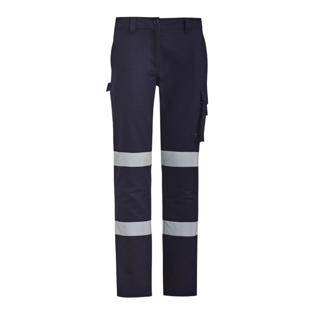 SYZMIK WOMENS BIO MOTION TAPED STRECTH CARGO PANTS - NAVY - The Work Pit