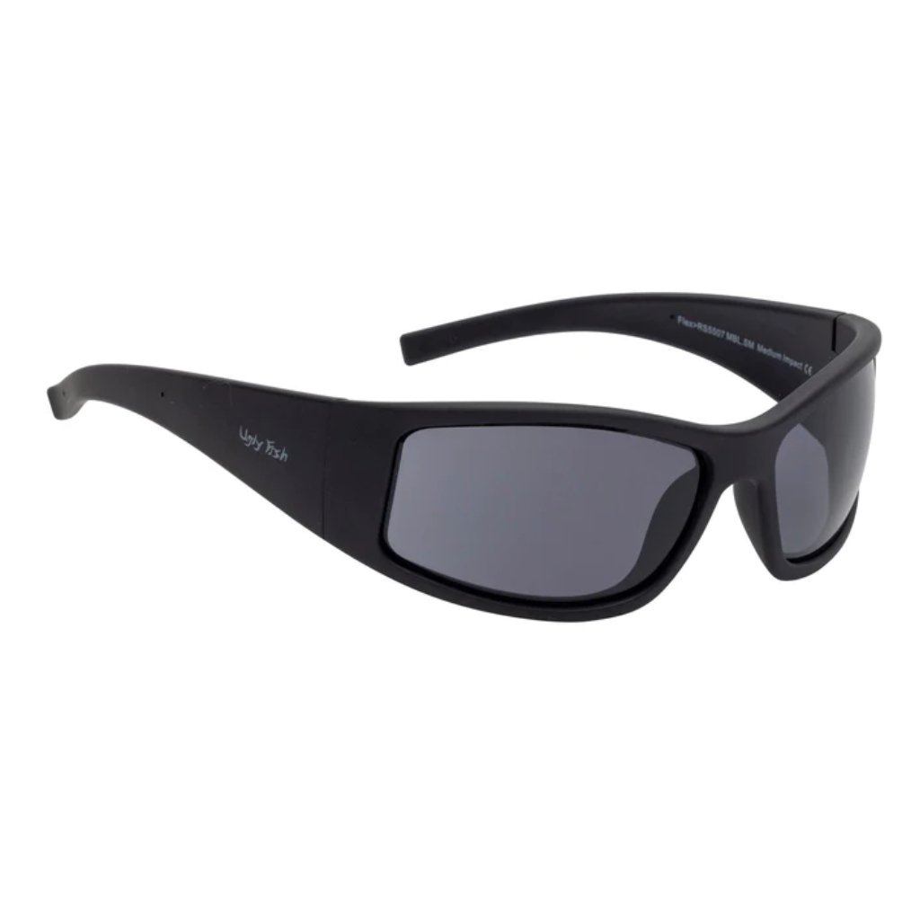 UGLY FISH - FLEX POLARISED UNBREAKABLE SAFETY SUNGLASSES RSPU5507 - MATT BLACK FRAME/SMOKE LENS - The Work Pit