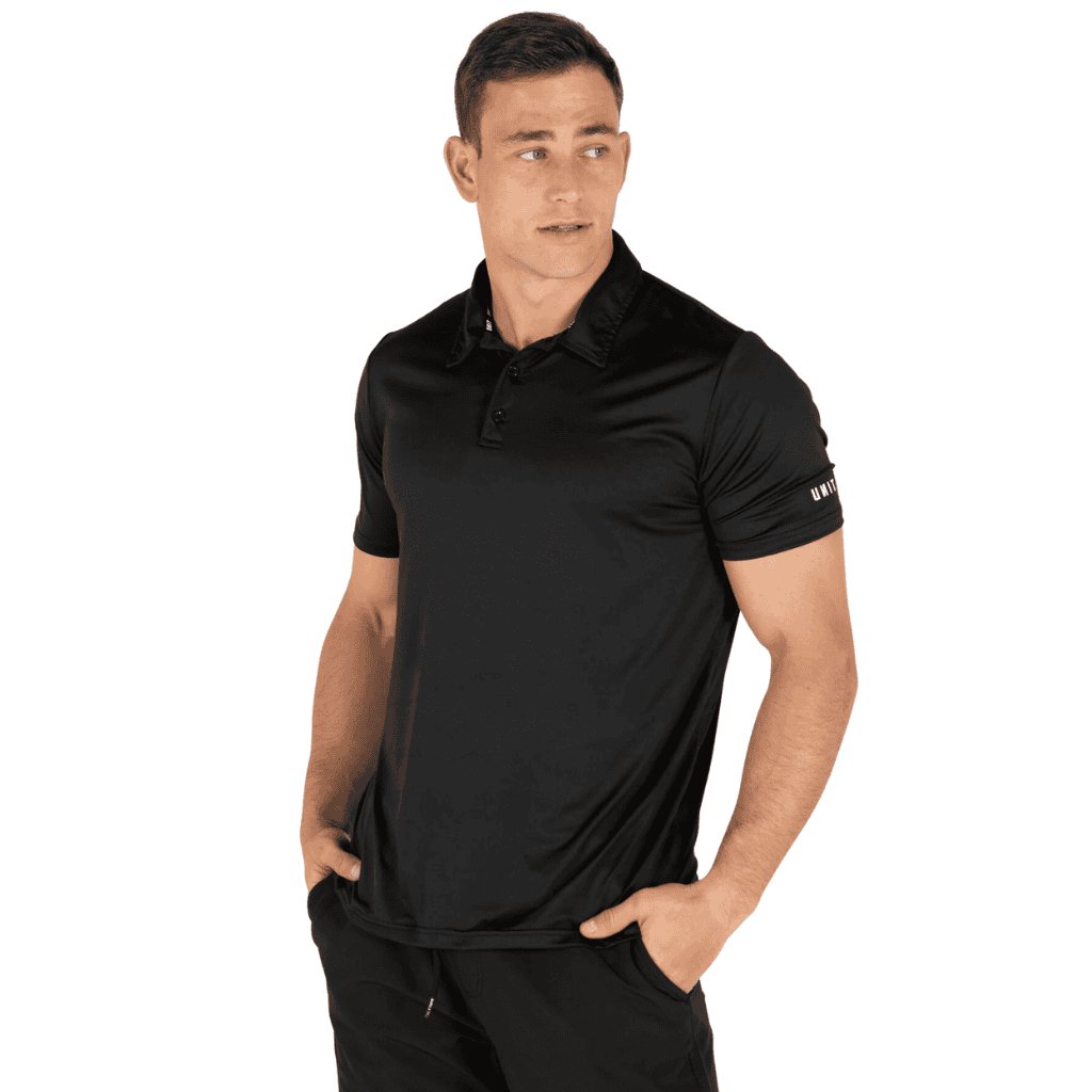 UNIT MENS ELITE FLEX POLO SHIRT BLACK - The Work Pit