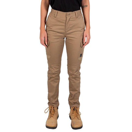 UNIT WOMENS STAPLE CARGO PANTS - KHAKI - The Work Pit