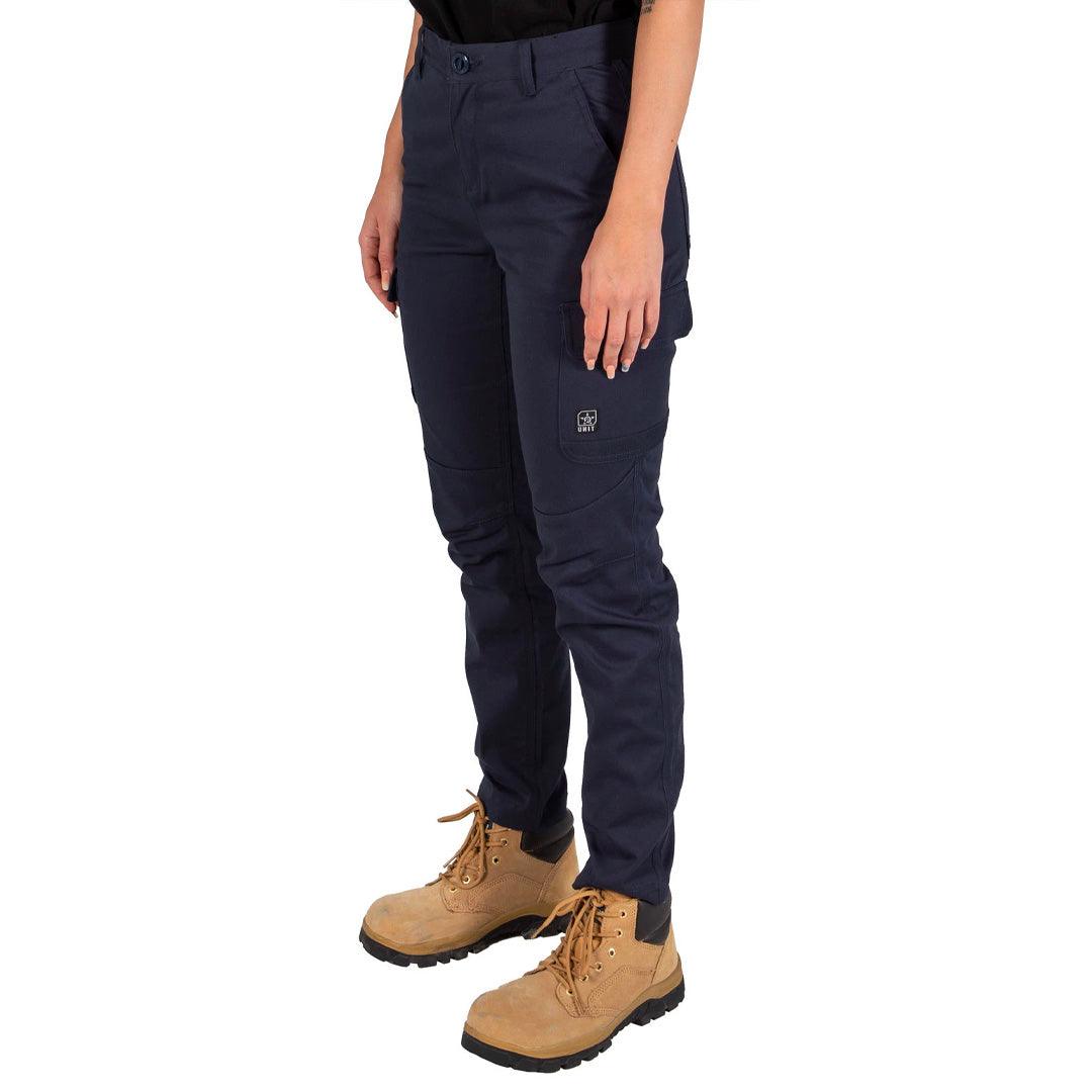 UNIT WOMENS STAPLE CARGO PANTS - NAVY - The Work Pit