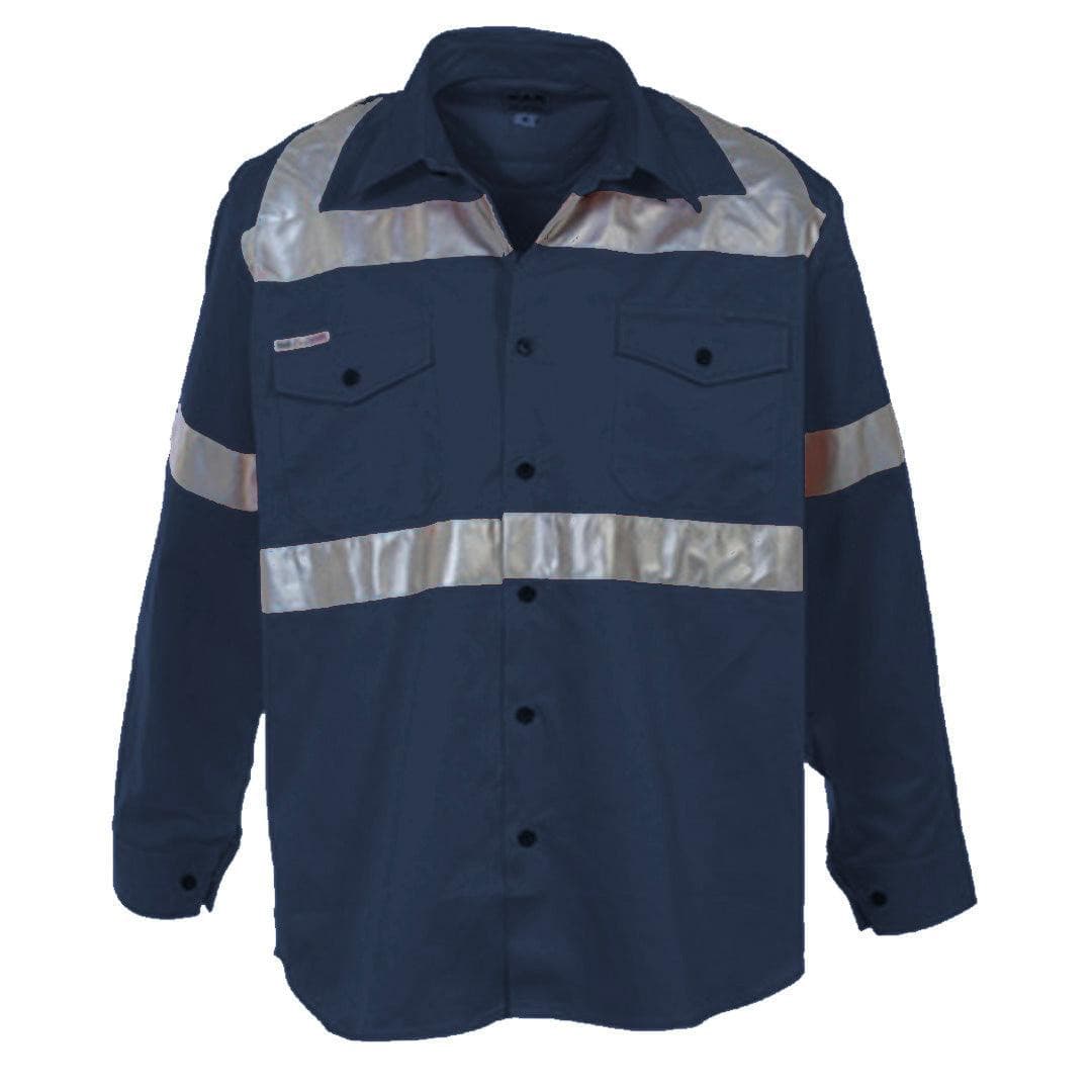 XAX MINDRIL HI - VIS LONGSLEEVE SHIRT - NAVY - The Work Pit